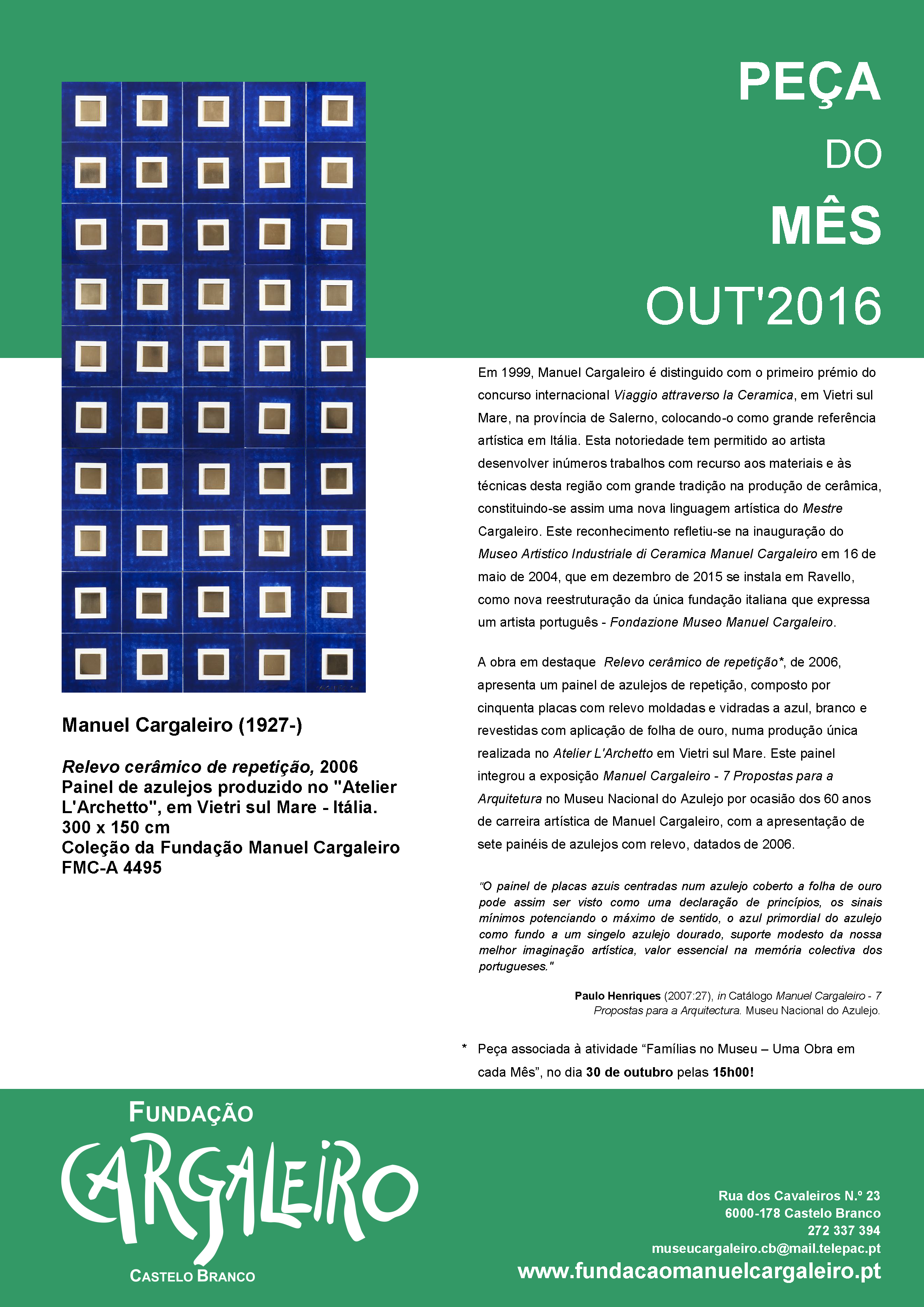 Imagem Evento - Peça do Mês